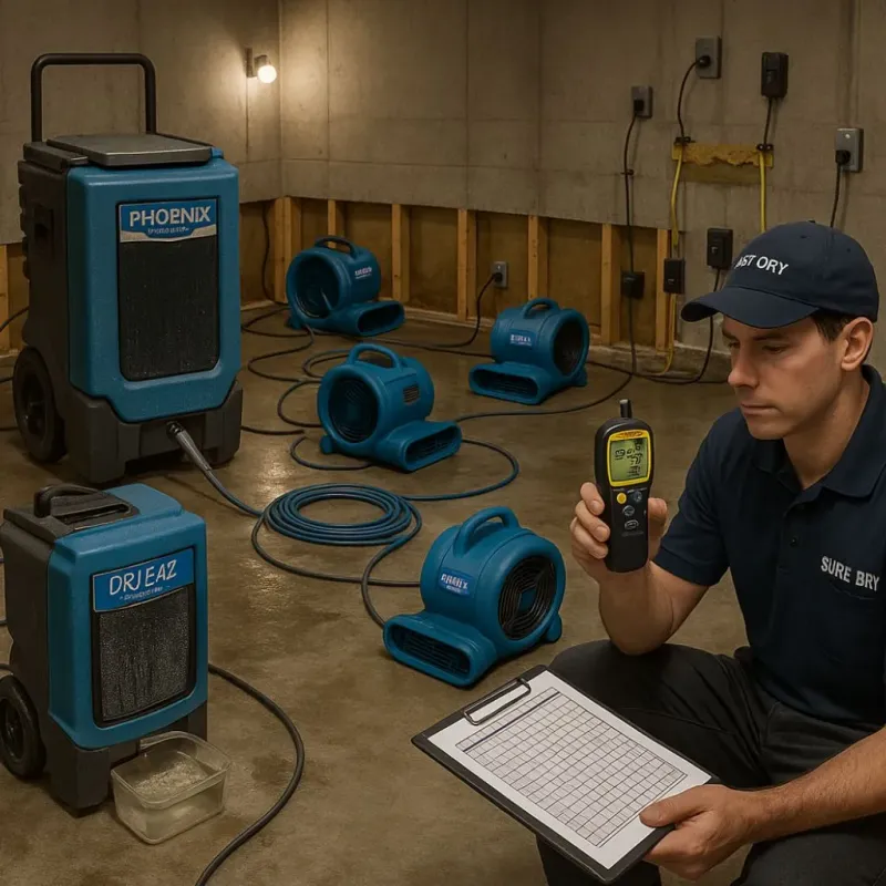 Structural Drying and Dehumidification process in Gates-North Gates, NY
